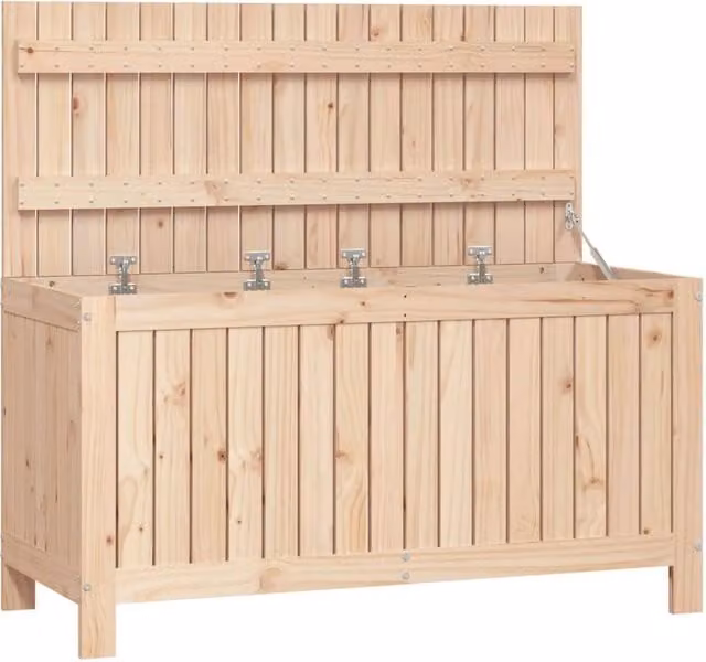 Berkfield Home Garden Storage Box in Light Oak Solid Pine Wood W/D/H: 115 x 49 x 60 cm