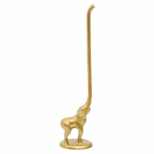 Orsina Fauna Elephant Gold Freestanding Metal Toilet Roll Holder W/D/H: 11 x 11 x 47 cm – 1