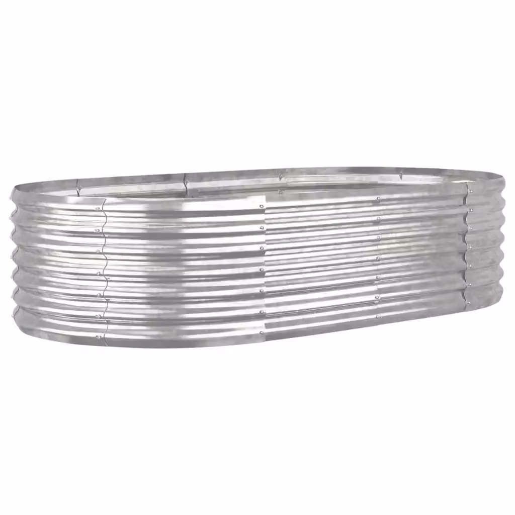 Berkfield Home Garden Powder-coated Steel Raised Bed in Silver, W/D/H: 152 x 80 x 36 cm – 2