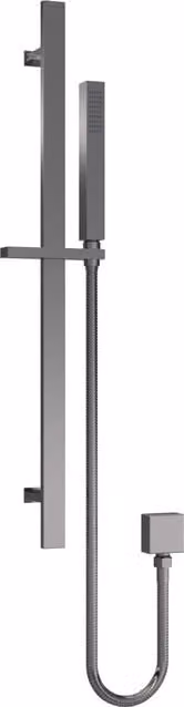 Balterley Rectangular Slider Rail Kit with Outlet Elbow in Brushed Pewter Silver