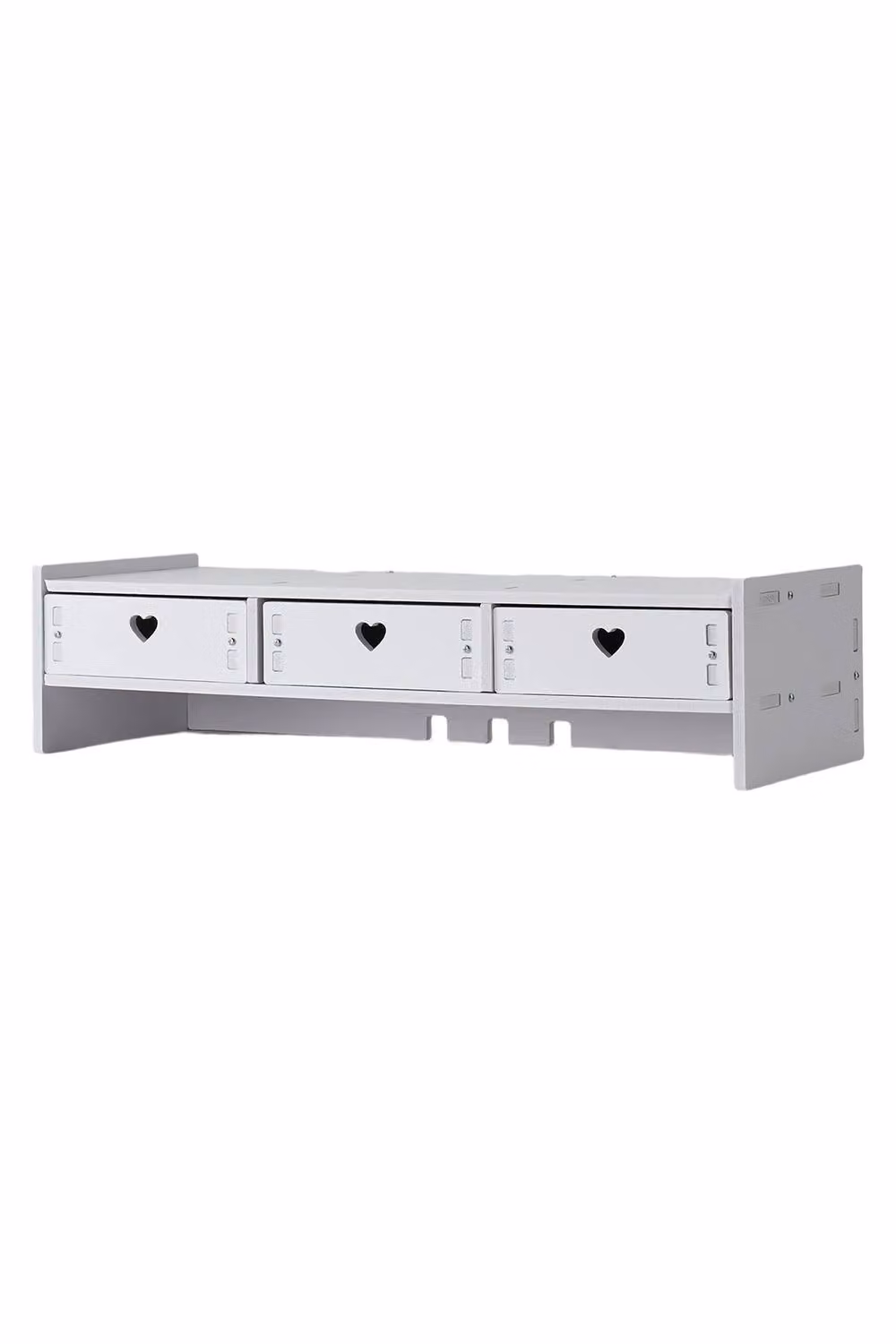 Living and Home White Monitor Stand Riser with Drawers – 2
