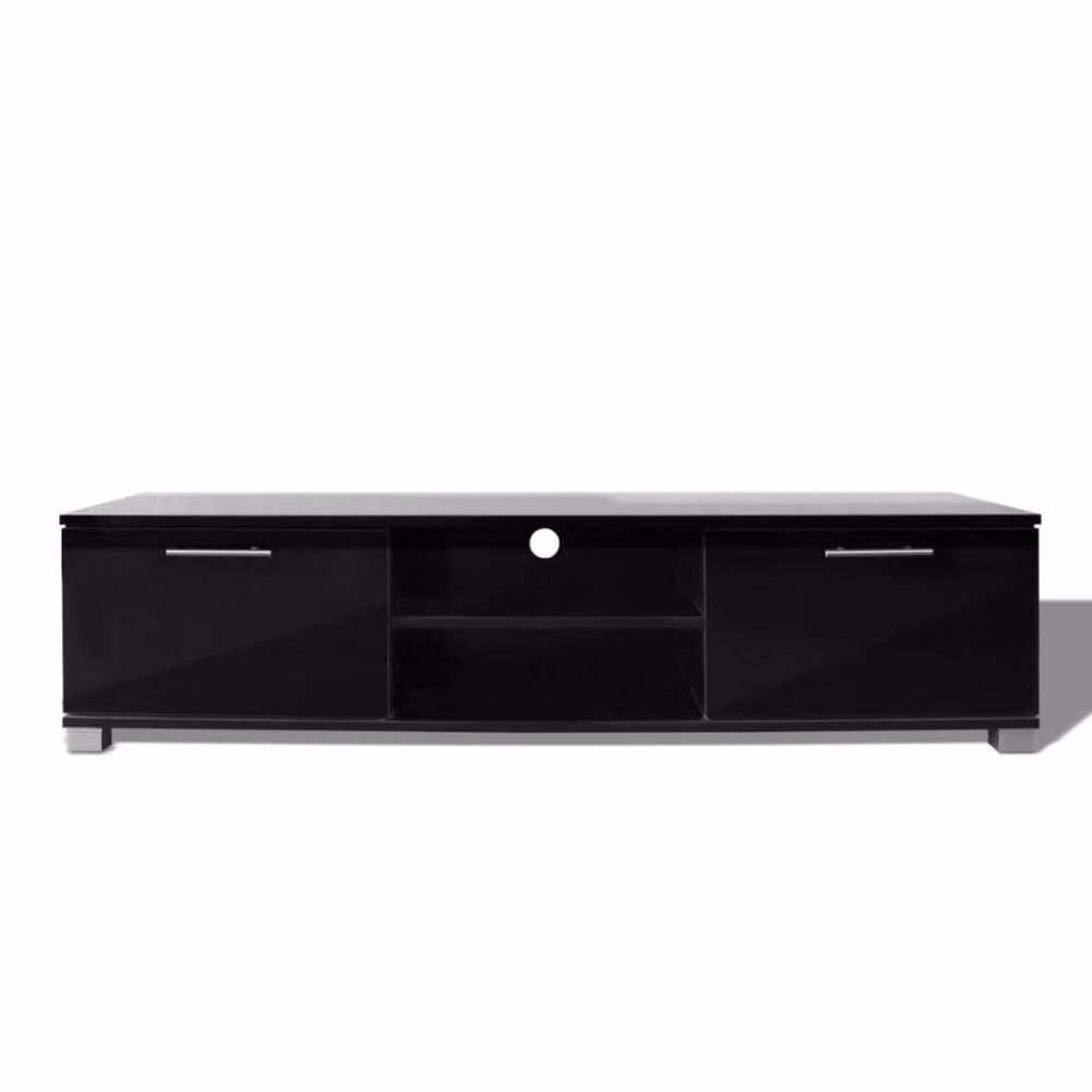 Berkfield Home Modern High-Gloss Black TV Cabinet W/D/H: 120 x 40.3 x 34.7 cm – 3