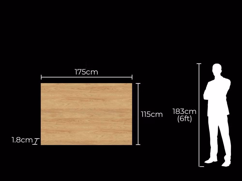 Acantha TV Backboard in Light Oak Effect, Brown, W: 175.0 cm, H: 115.0 cm – 2