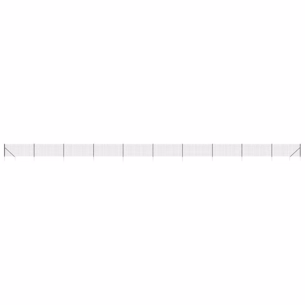 Berkfield Home PVC-Coated Steel Wire Mesh Fence with Spike Anchors in Anthracite and Black, W: 25 m, H: 1 m – 2