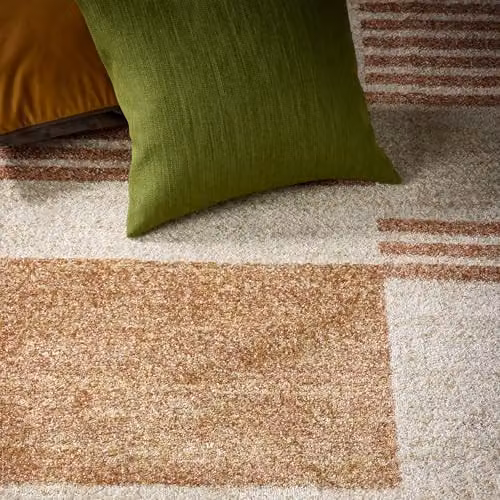 Phoenox Textiles Limited Origins Nomad Block Rectangular Rug in Terracotta and Beige, W: 120 cm, D: 170 cm – 3