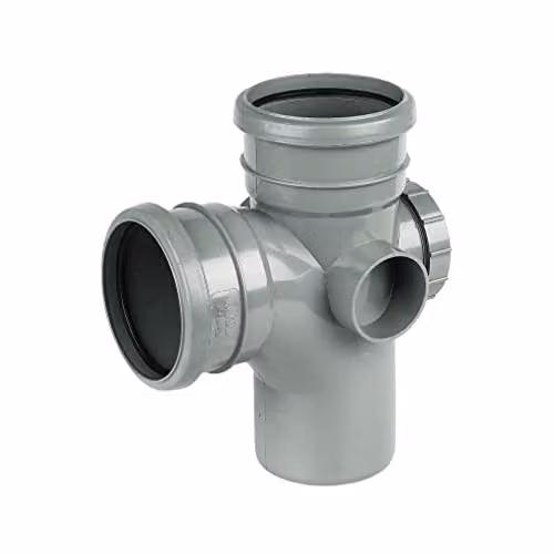 FloPlast 110mm Soil Ring Seal 92.5 Degree Access Branch, Grey