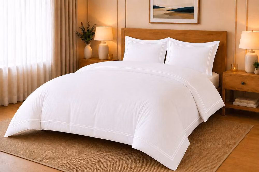 Pamposh White Cotton Mako Sateen Single Duvet Cover Set – 2