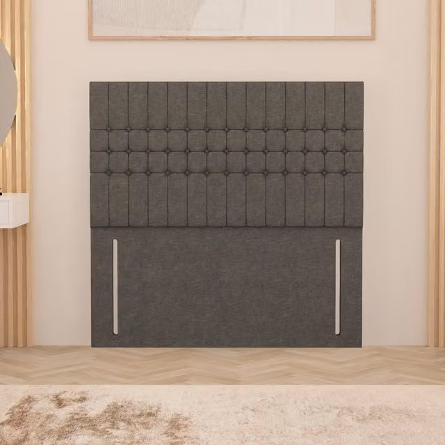 Somnior Beds Ltd Lexington Geometric Upholstered Floor Standing Headboard in Silver Grey, King Size