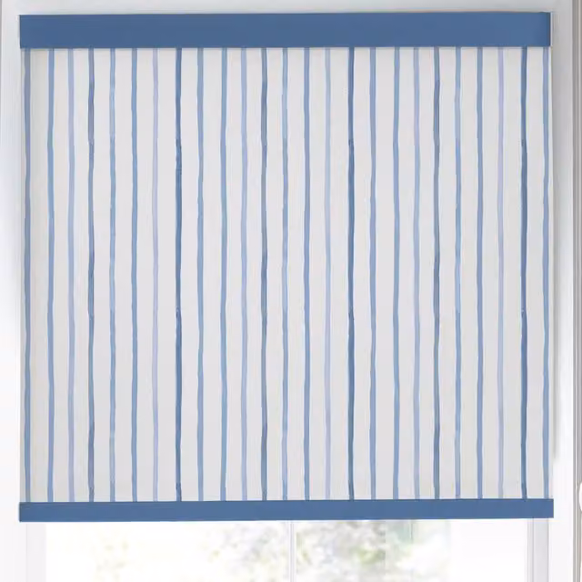 Laura Ashley Painterly Stripe Translucent Made to Measure Roller Blind in Blue