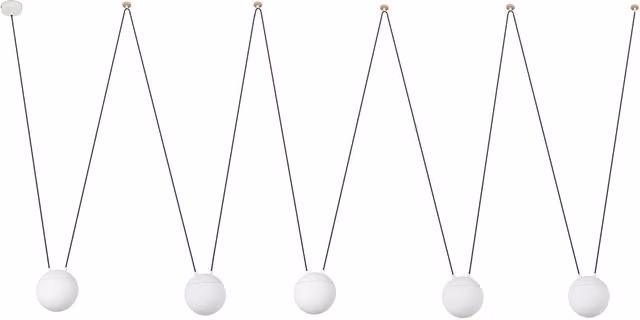 Netlighting Mine 5 Light Suspended Ceiling Pendant in White and Wood with E27 Bulbs – 2