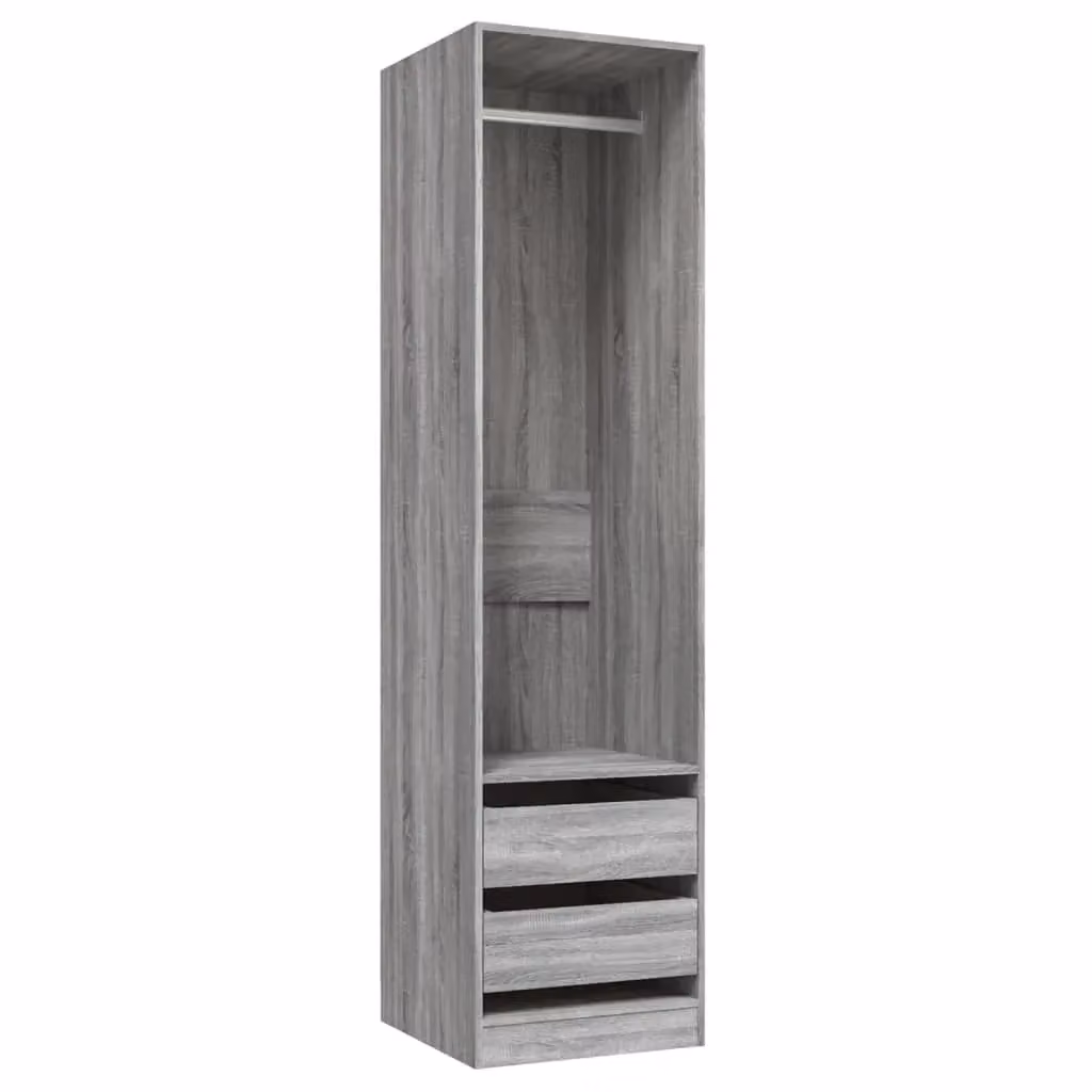 Berkfield Home Grey Wardrobe with Integrated Drawers and Hanging Rod, W/D/H: 50 x 50 x 200 cm – 2
