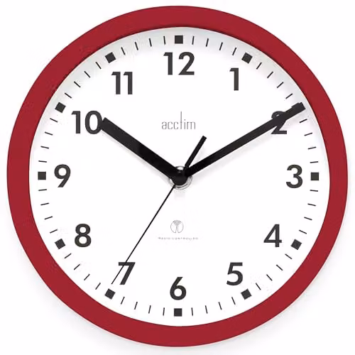 Acctim 74664 Nardo Red Radio Controlled Wall Clock, Diameter: 20 cm – 1