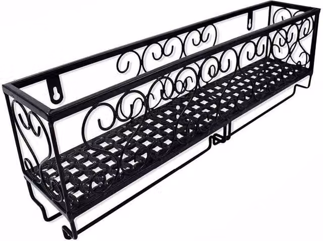 VOGREX Matt Black Metal Wall Mounted Wine Glass and Bottle Storage Rack – 1