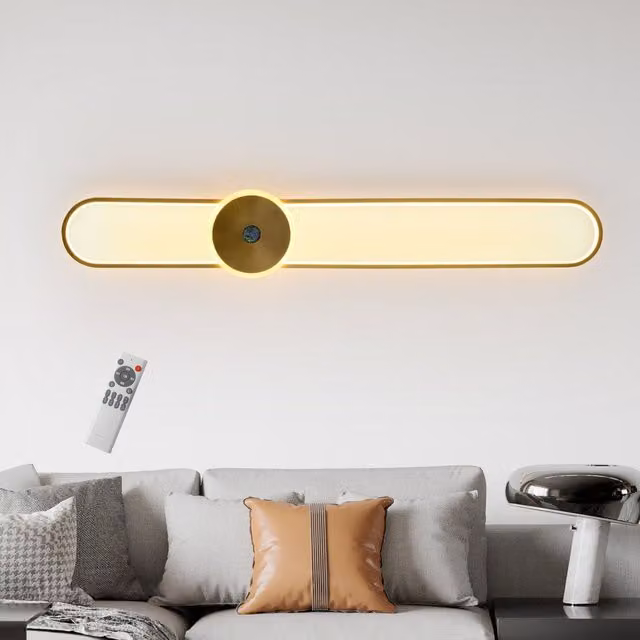 Garwarm Dimmable LED Gold Flush Mounted Oval Wall Sconce