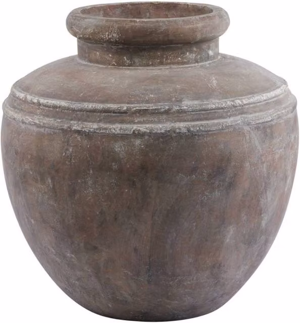 KDMD Siena Large Brown Ceramic Round Planter for Indoor Plants and Mediterranean Style Decor – 1