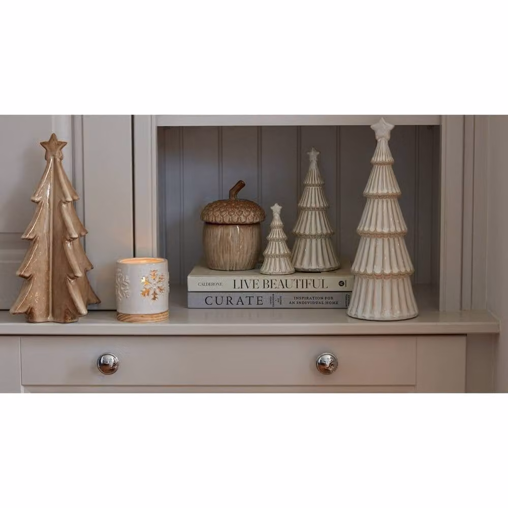 Lemon Pavilion Alora Snowy Layered Christmas Tree with Star, White, W: 11 cm, D: 11 cm, H: 33 cm – 2