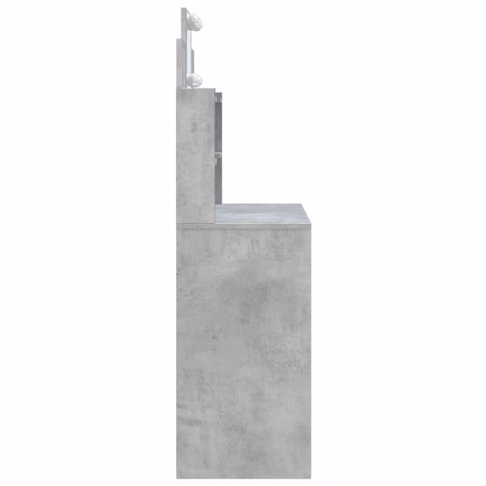 Berkfield Home Dressing Table with Hollywood LED Lights in Concrete Grey, W/D/H: 96 x 40 x 142 cm – 2