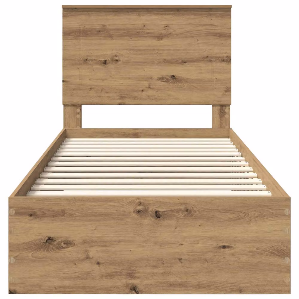 Berkfield Home Artisan Oak Bed Frame with Drawers in Brown, W/D/H: 90 x 190 cm – 4