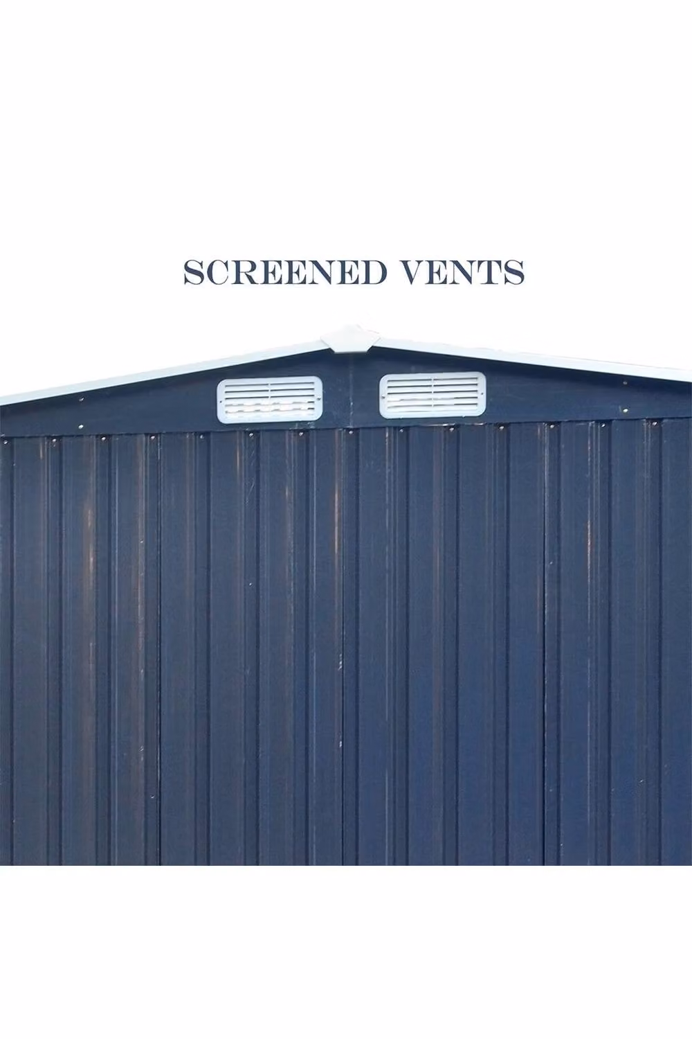 Garden Sanctuary Modern Metal Garden Storage Shed with Gable Roof in Grey, W/D/H: 243.84 x 121.92 x 121.92 cm – 4