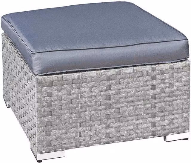 Oseasons Malta Rattan Footstool in Light Grey – 1