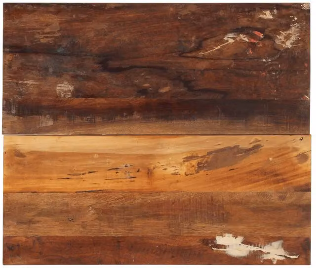 Berkfield Home Rectangular Solid Reclaimed Wood Table Top, Black, W: 70 cm, D: 60 cm – 1