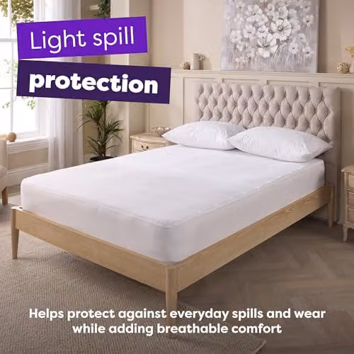 Slumberdown Cosy Nights Mattress Protector, White, W/D/H: 135 x 190 x 30 cm – 2