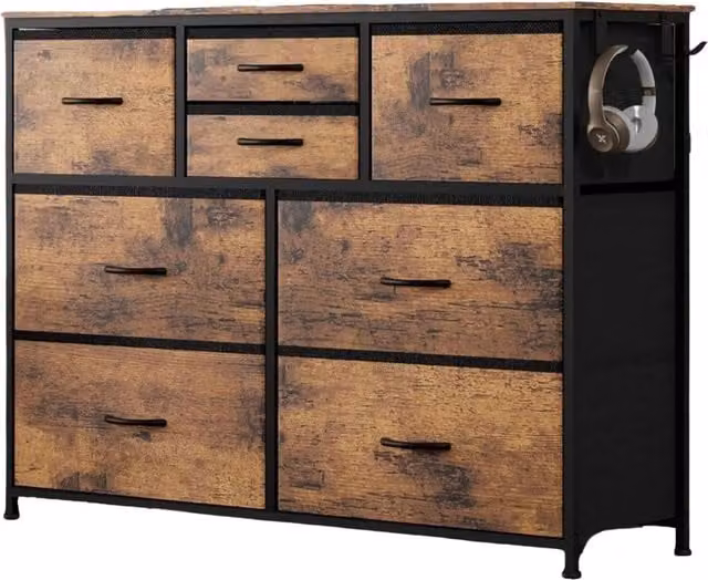 Pirlo Plush Abstract Brown and Black Freestanding Bedroom Chest