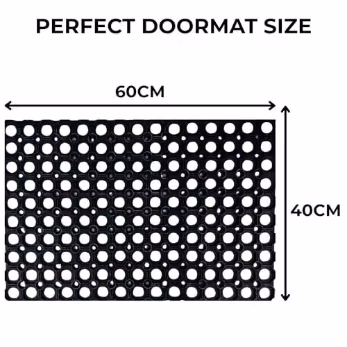 Ark Mat Heavy Duty Black Rubber Door Mat, W/D/H: 60 x 40 x 1.2 cm – 2
