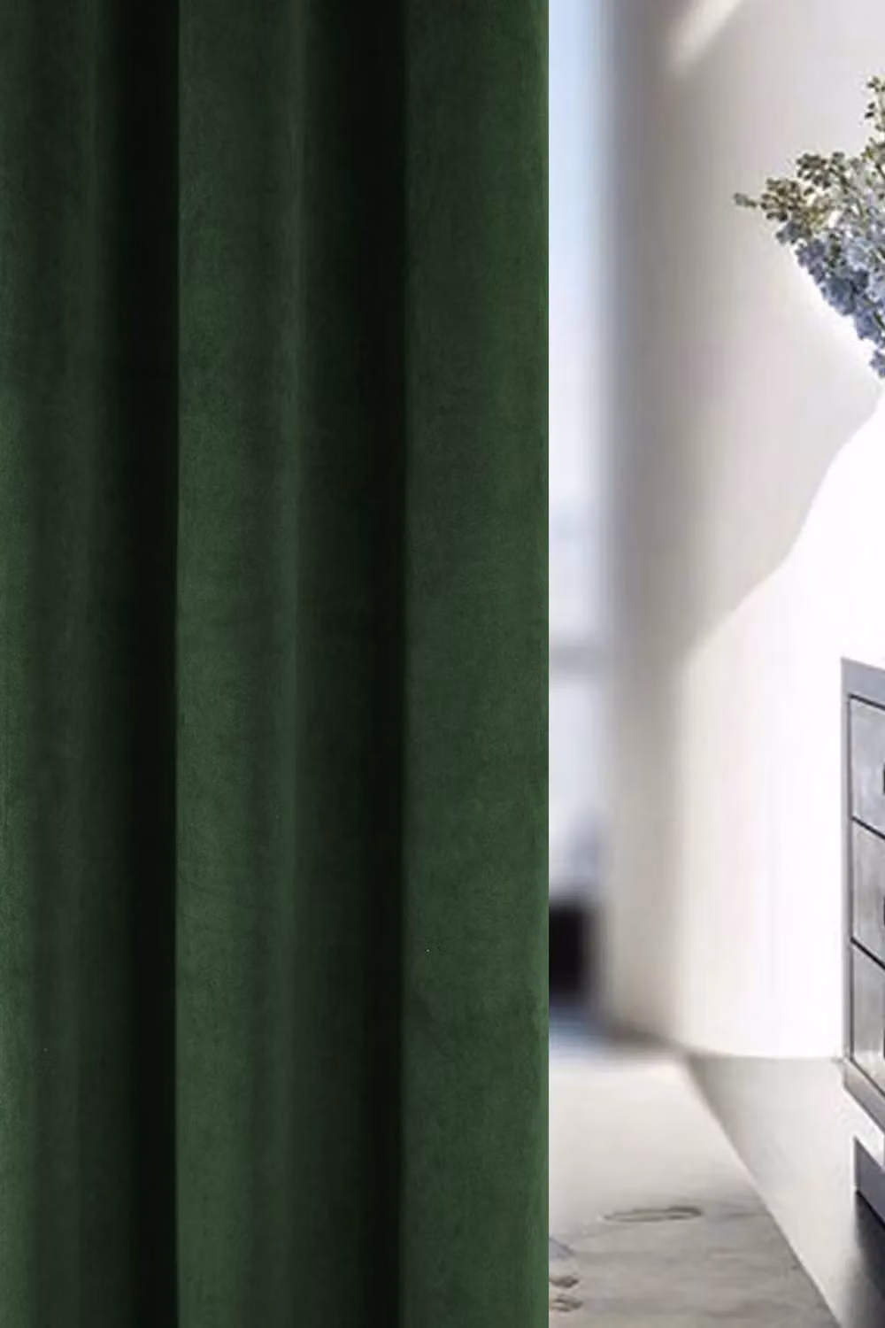 Enhanced Living Luxury Supersoft Velvet Blackout Thermal Eyelet Curtains in Green, Width: 229 cm, Drop: 274 cm – 3