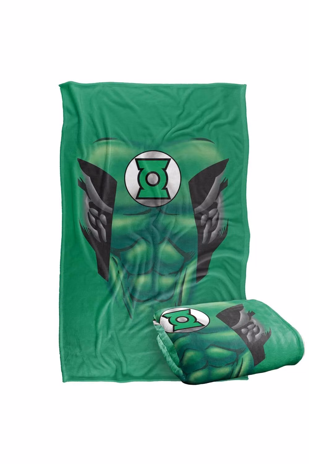 Warner Bros. Green Lantern Chest Costume Super Soft Fluffy Throw Blanket, Large, Green and Multicolour – 2