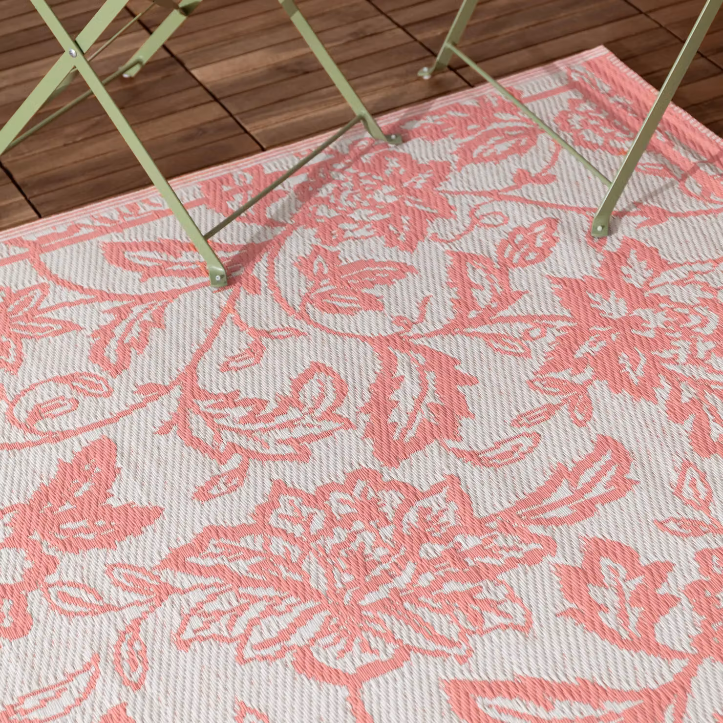 Furn Anemone Woven Jacquard Floral Outdoor Rug, Multicolour Pink, W: 120 cm, L: 180 cm – 3
