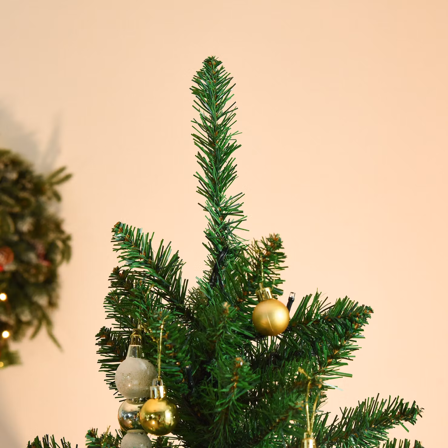 HOMCOM 5ft Prelit Artificial Christmas Tree with Warm White LED Lights, Green – 8