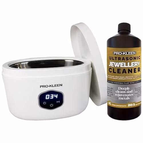 ProKleen White Ultrasonic Jewellery Cleaner with Concentrated Cleaning Solution