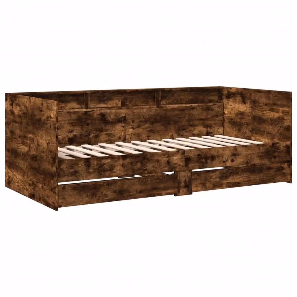 Berkfield Home Single Daybed with Drawers in Smoked Oak Brown, W/D/H: 90 x 190 cm – 3