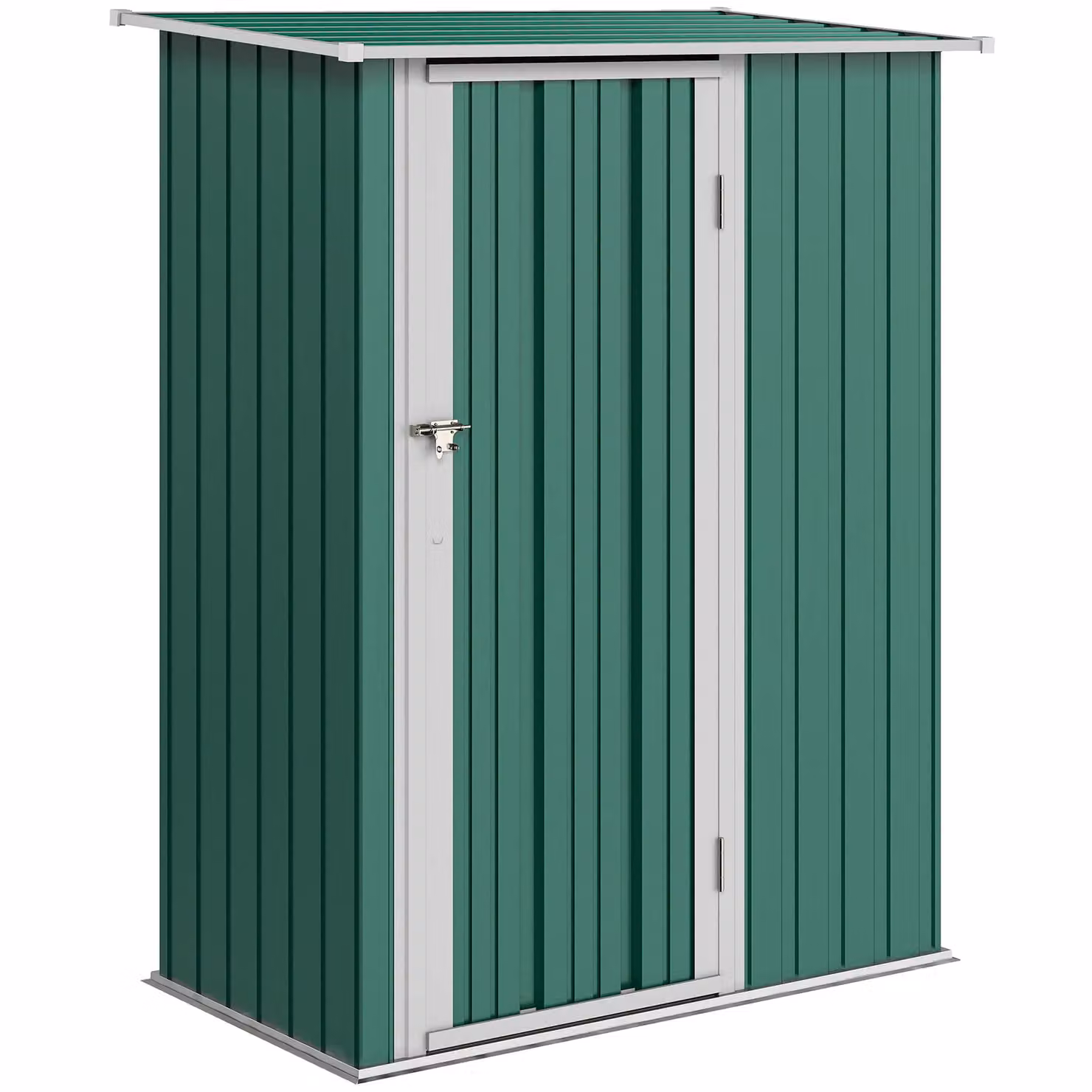 Outsunny Steel Outdoor Storage Garden Shed with Lockable Door in Green – 3