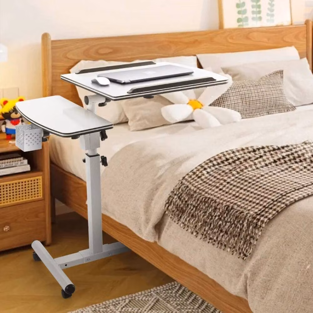 KORVIXA Adjustable Height and Tilting Laptop Tray and Writing Desk in White – 2