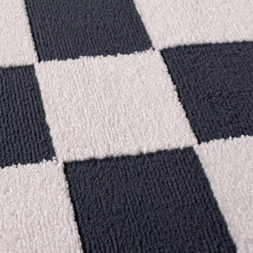 THE RUGS Loft Checkered Navy Blue Soft Pile Area Rug, W: 80 cm, L: 150 cm – 4