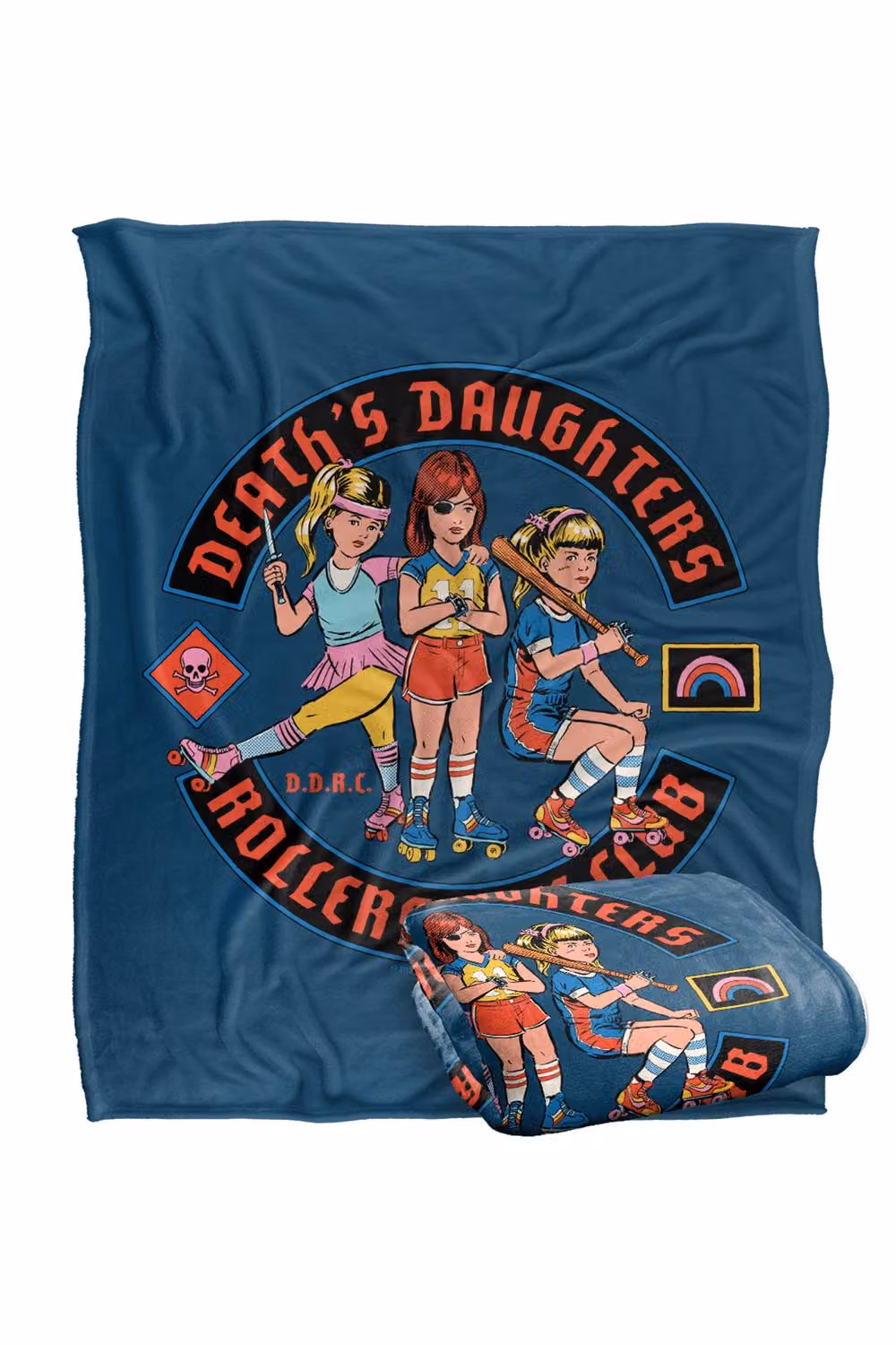 Steven Rhodes D.D.R.C. Death Daughters Rollerskate Club Multicolour Fleece Throw Blanket W/D/H: 91 x 147 cm – 2