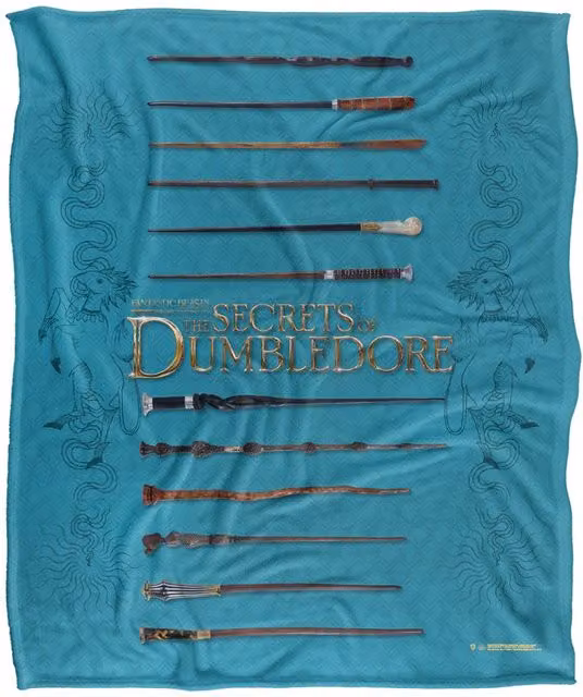 Warner Brothers Fantastic Beasts The Secrets Of Dumbledore Officially Licensed Silky Touch Super Soft White Throw Blanket W: 152 cm, D: 127 cm