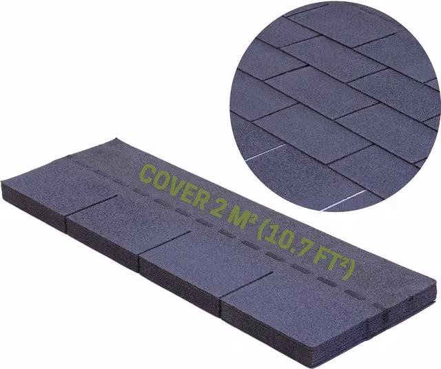 NOVECRAFTO Fibreglass Bitumen Roof Felt Shingles in Grey, Silver or Anthracite