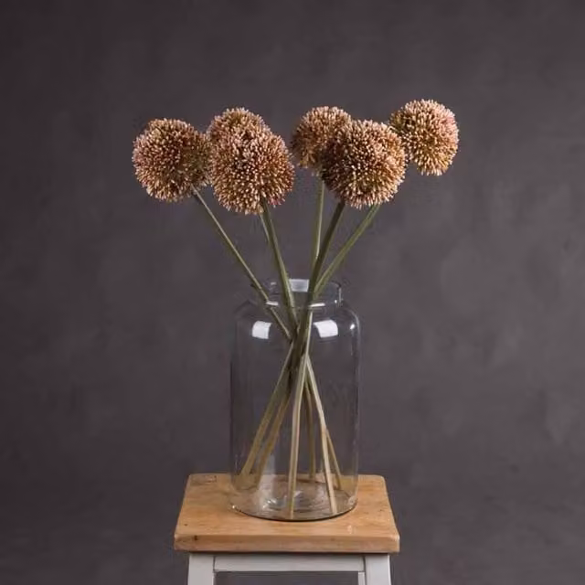 Lemon Pavilion Pink Allium Artificial Plastic Plant, W: 10 cm, D: 10 cm, H: 63 cm
