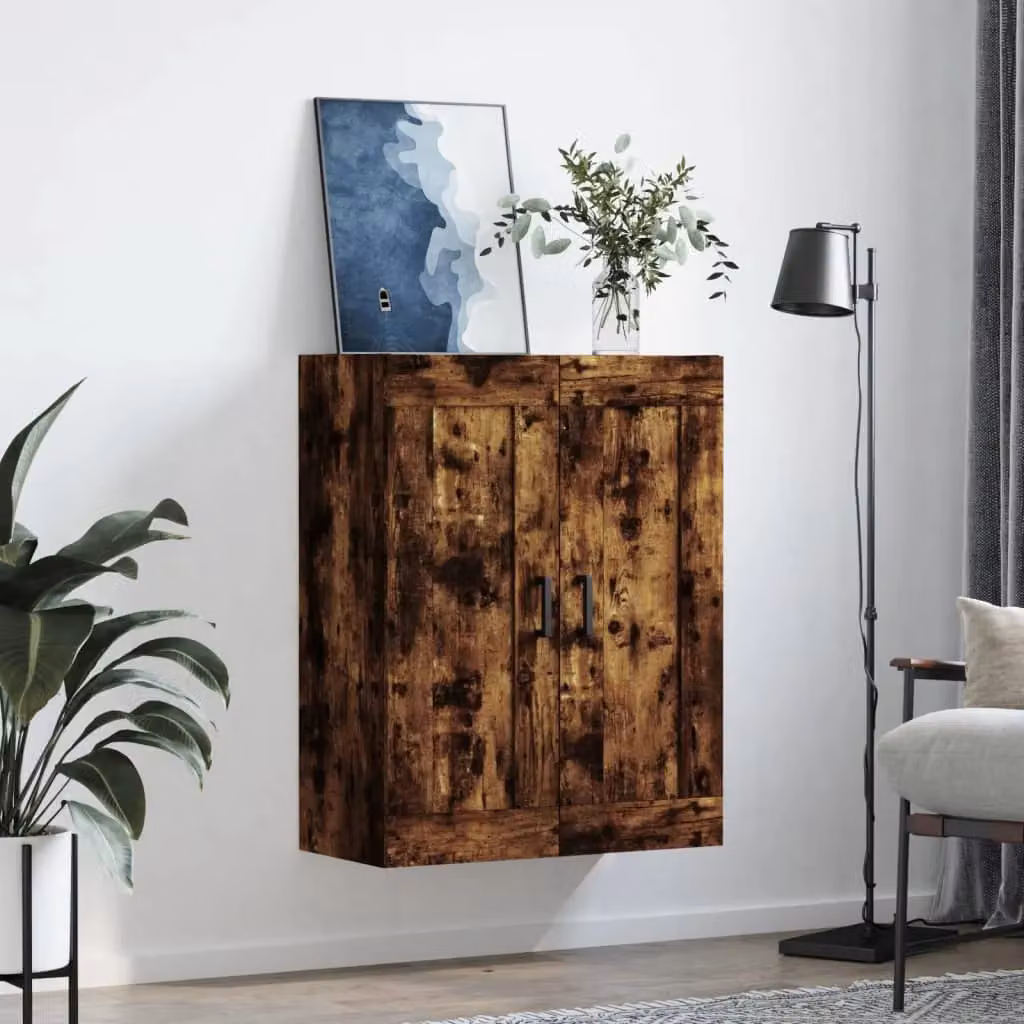 Berkfield Home Wall Mounted Smoked Oak Cabinet in Brown, W/D/H: 69.5 x 34 x 90 cm – 3