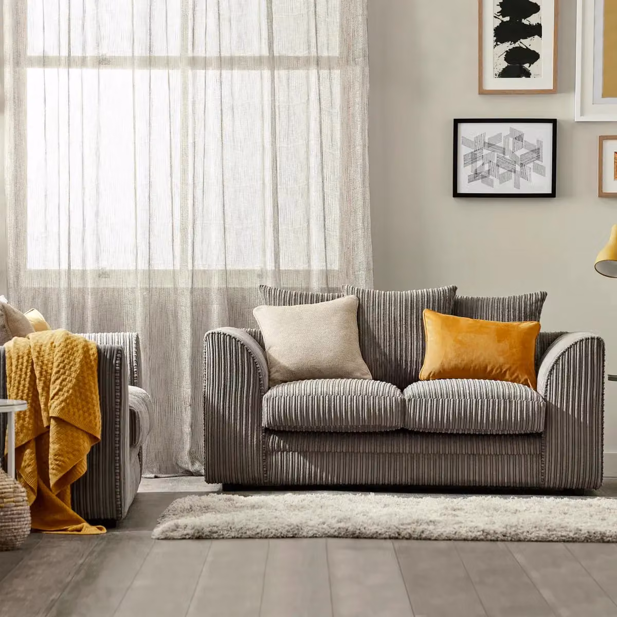 Snugg Furniture UK Limited Milo Jumbo Cord 2 Seater Sofa in Grey – 2