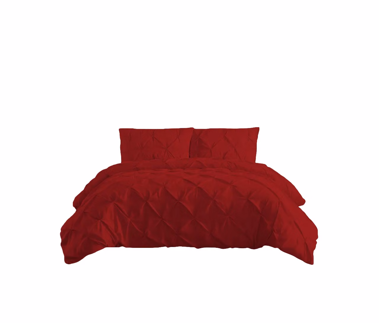 Home Sweet Home UK Red Polycotton Pintuck Duvet Cover and Pillowcase Set, W/D/H: 220 x 220 x 260 cm – 2