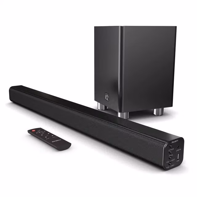 K2 2.1 Bluetooth HDMI Soundbar with Subwoofer, Black