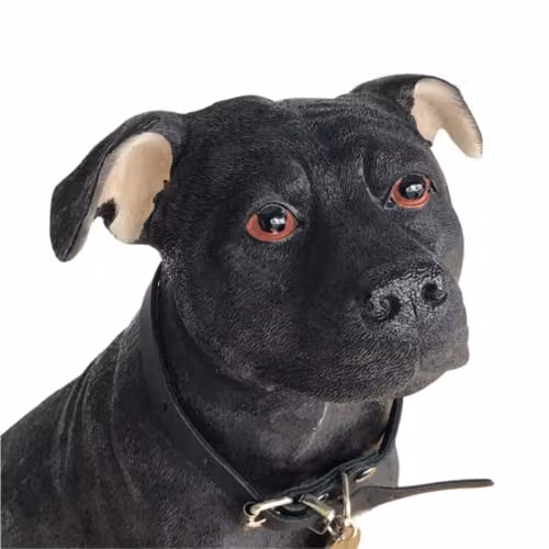 Leonardo Animal Crackers Black Staffordshire Bull Terrier Sitting Figurine, Height: 26 cm – 2