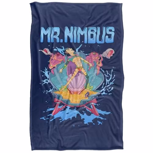 Warner Bros. Rick and Morty Mr. Nimbus Design Super Soft Fleece Throw Blanket, Multicolour, W: 91.44 cm, D: 147 cm – 1