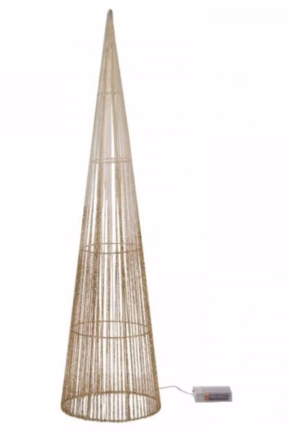 Marco Paul 3-Piece Pre-Lit Gold Christmas Cone Tabletop Trees – 2