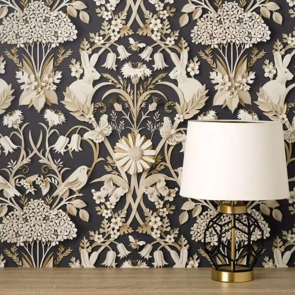 Fine Décor Woodland Botanical Wallpaper in Grey and Anthracite – 3