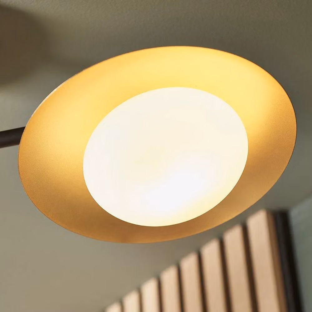 Netlighting TIVOLI Dimmable 3 Light Glass Semi Flush Ceiling Lamp in Gold/Brass – 3